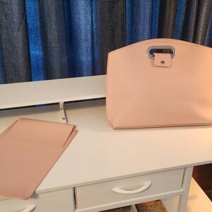 2 Piece Waterproof Leather  Minimalist Handbag/Women's Fashion Bag (Pink)
